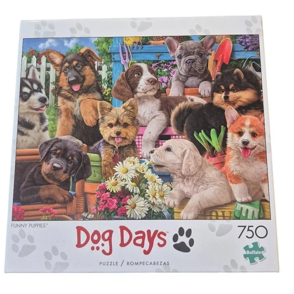 Buffalo Games Dog Days Funny Puppies 750 pc Jigsaw Puzzle